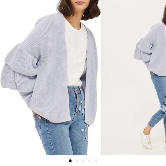 Topshop Ruffle Sleeve Sweater - Picture 2 of 7